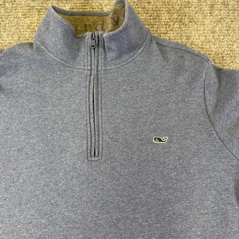 Vineyard Vines Performance 1/4 Zip Pullover LT Blu Textured Performance Swetshrt